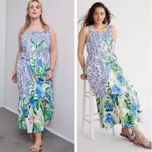 Anthropologie Maeve Bouquet Flounced Maxi Dress - Sz XS
